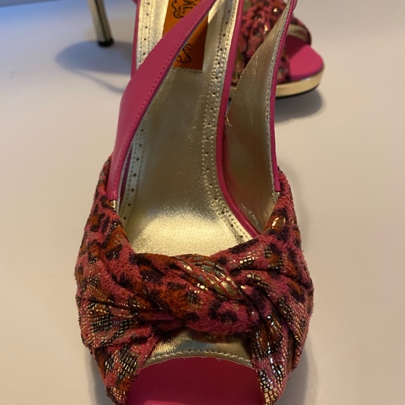 Pink and gold sling back pumps - Picture 6 of 9